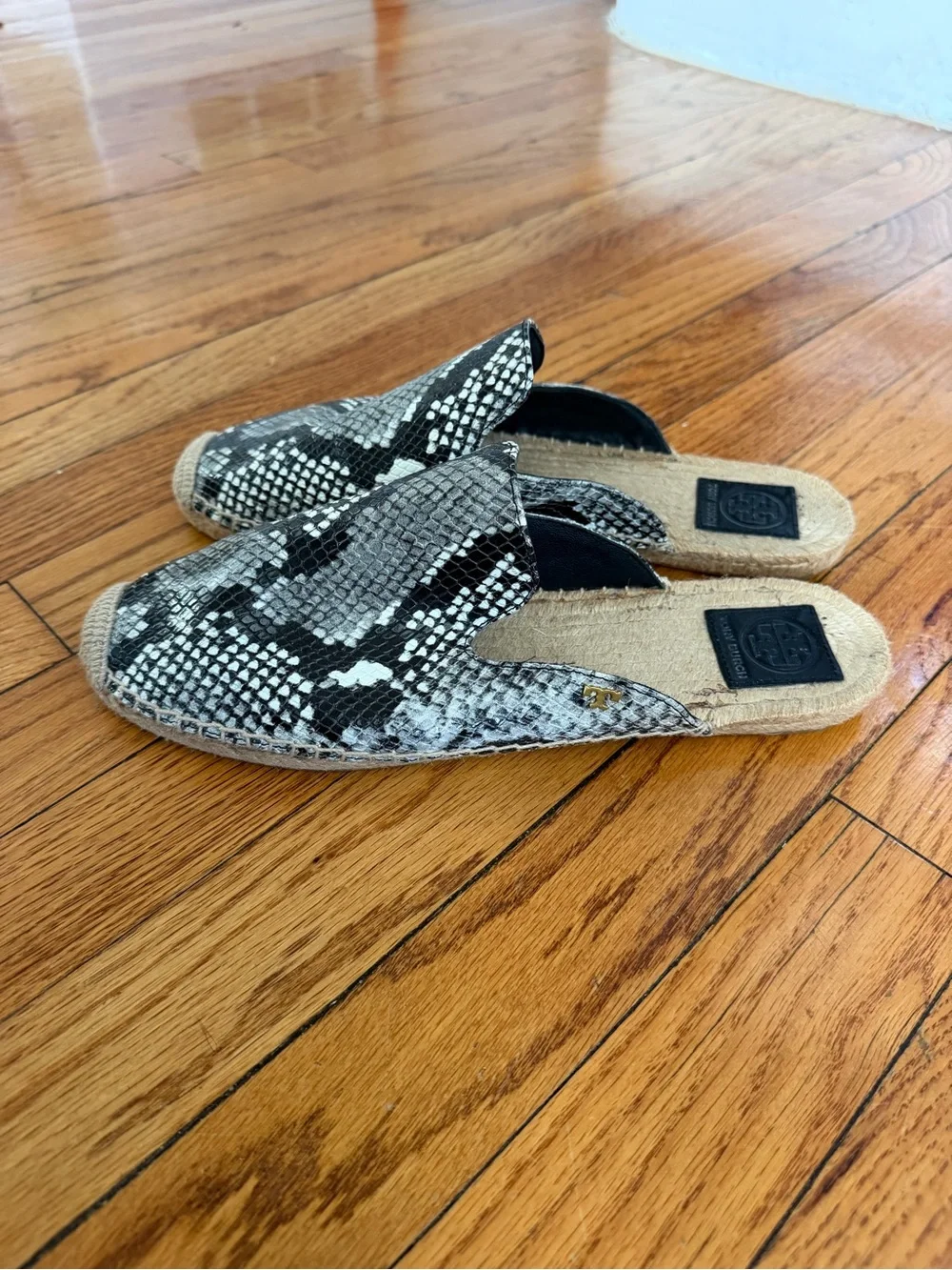 Tory Burch Snake Print Espadrille Slip-Ons